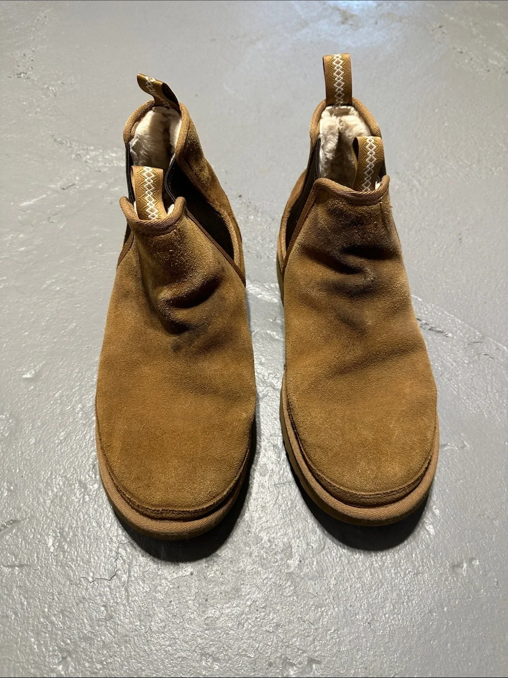 UGG Men's Tan Suede Chukka Boots with Shearling Collar